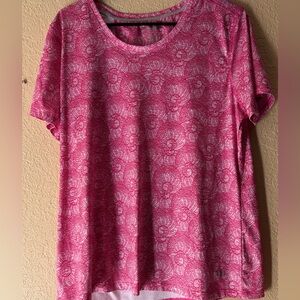 Reel Legends Pink Floral Short Sleeve Topsize PXL